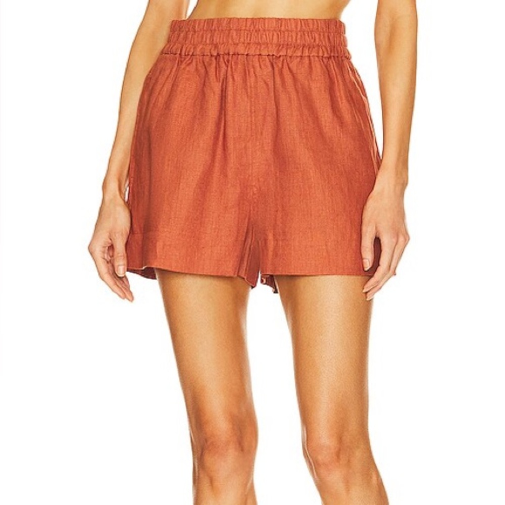 $275 NWT Rhode “Kina” Linen Shorts in Clove Sz X-Small